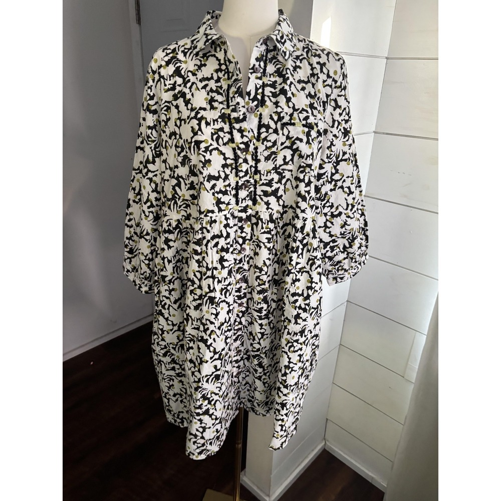 MARKETPLACE Handicrafts Of India Dress Womens Medium Floral Shirt Swing Boho